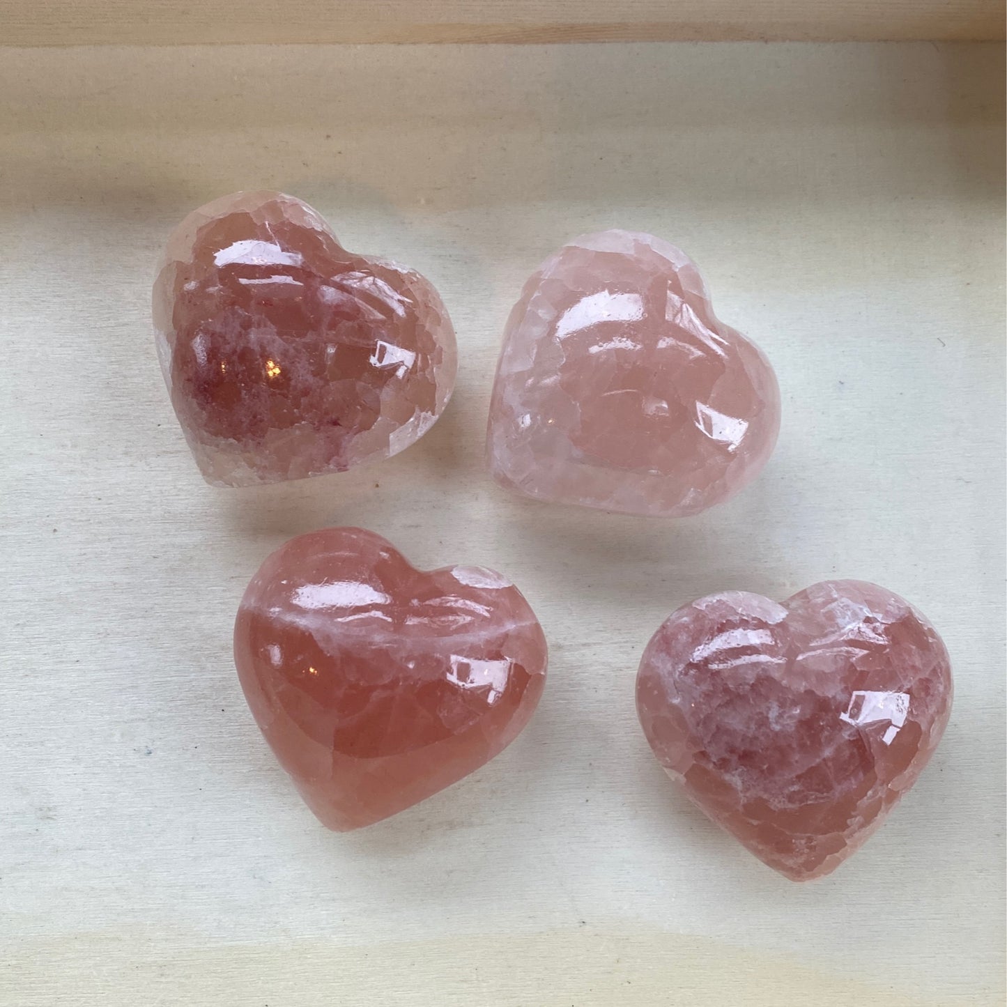 Raspbery Calcite Heart 40mm