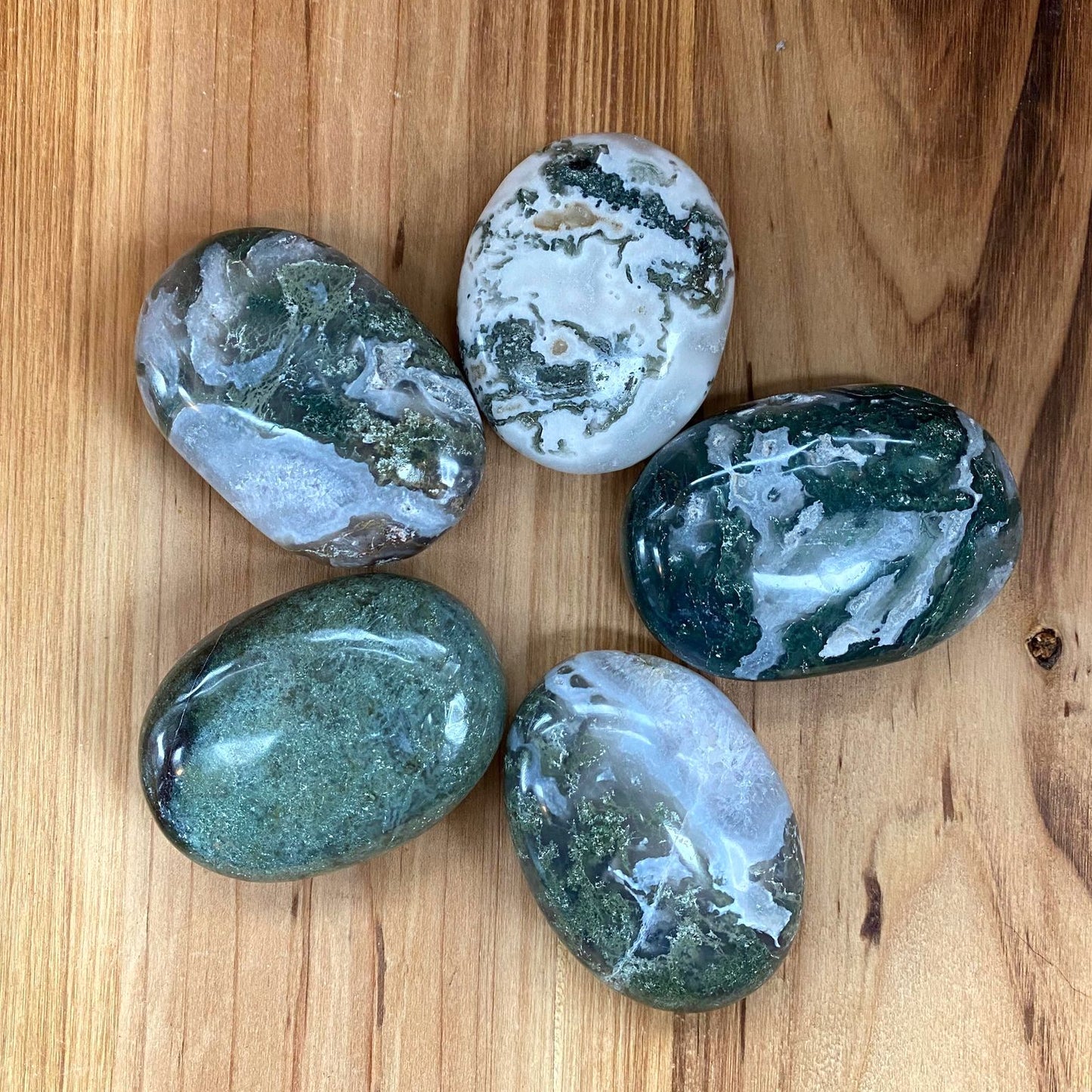 Moss Agate - Palm Stone