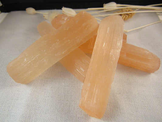 Selenite Orange Logs 4"