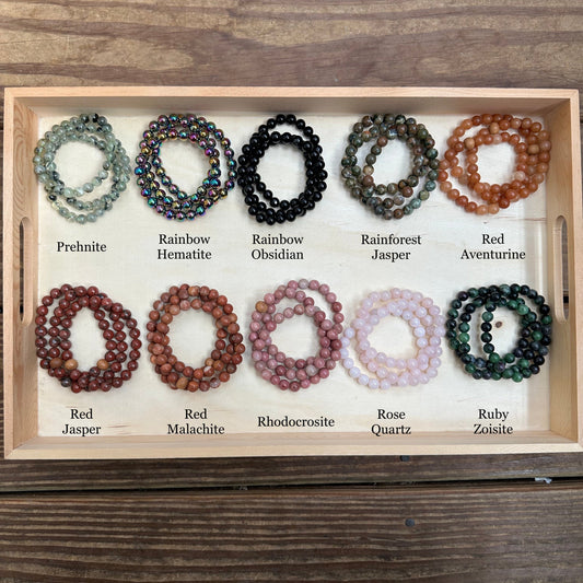 Gemstone Bracelets R-Z (6-8mm Round)