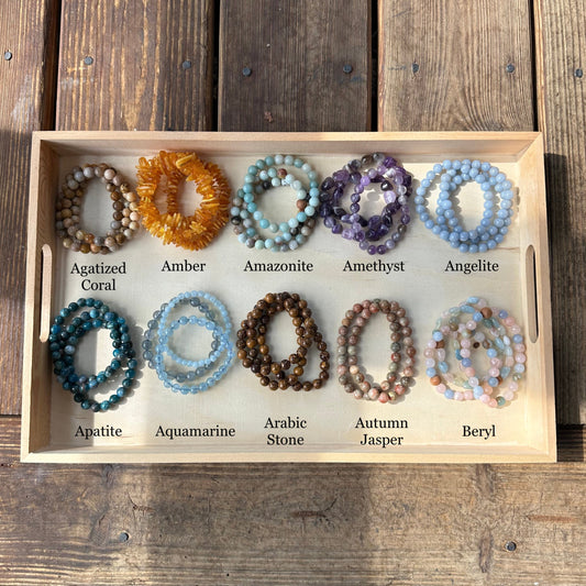 Gemstone Bracelets A-P (6-8mm Round)