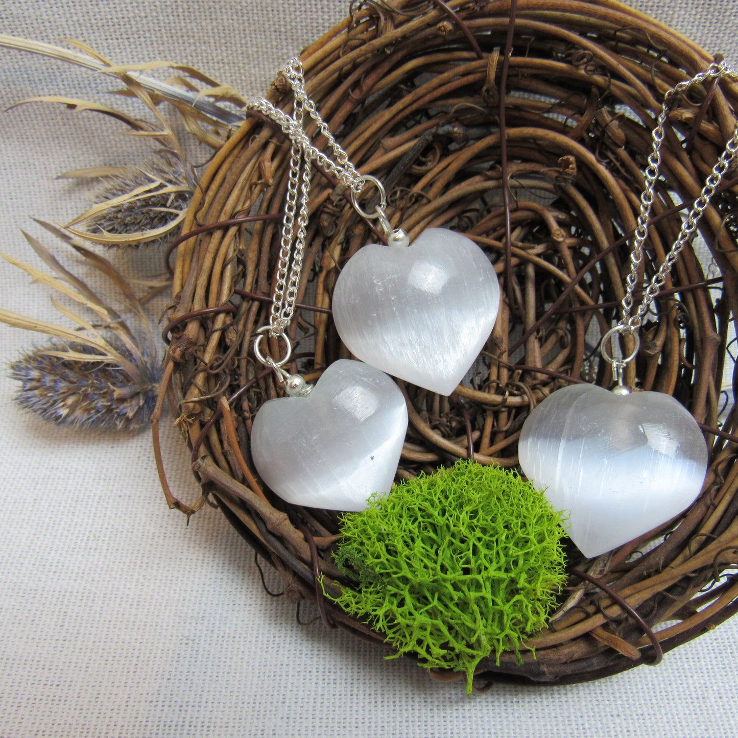 Heart Selenite Necklace