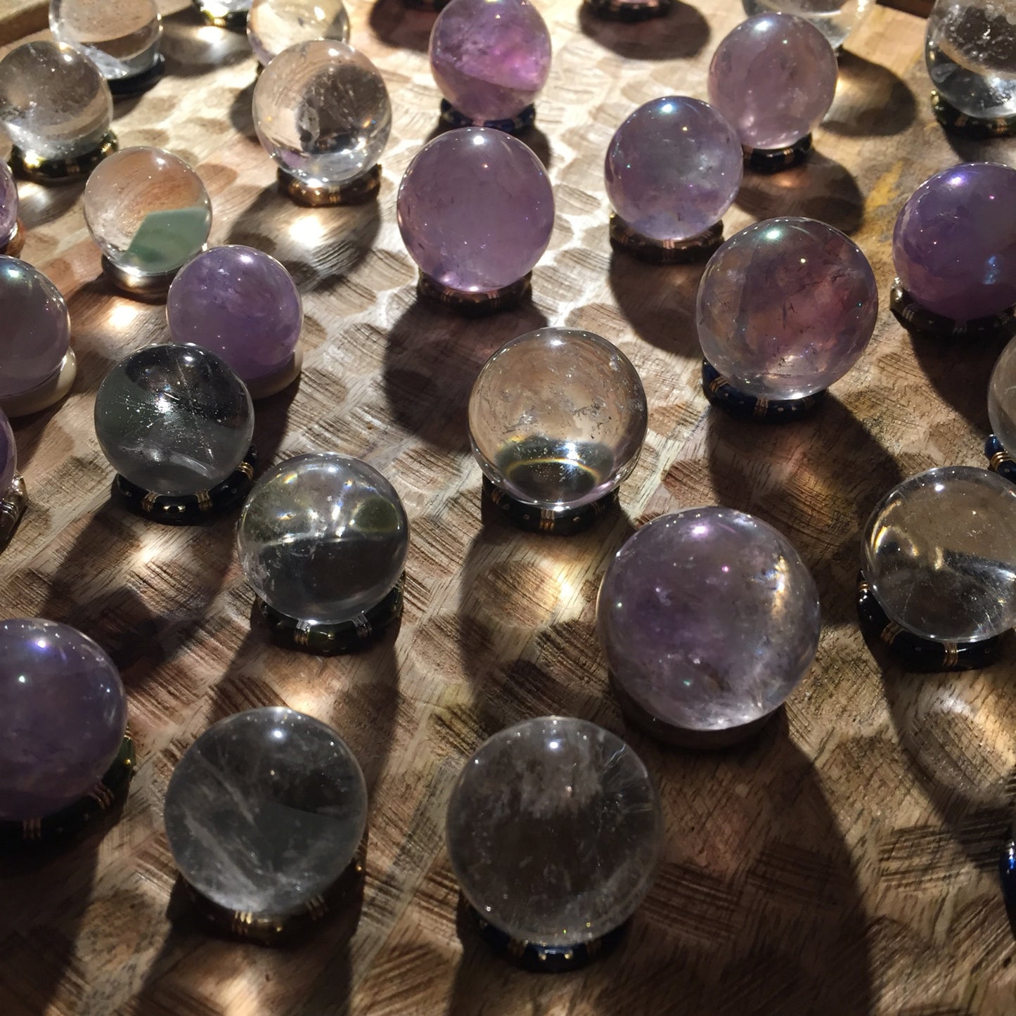 Rainbow Aura Amethyst Spheres
