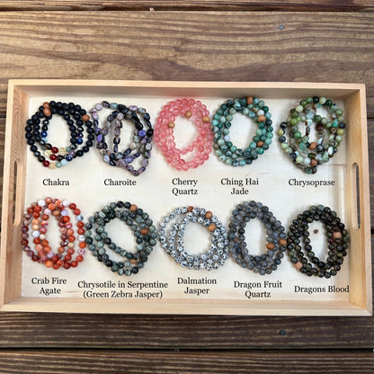 Gemstone Bracelets A-P (8mm Round & Pebbles)