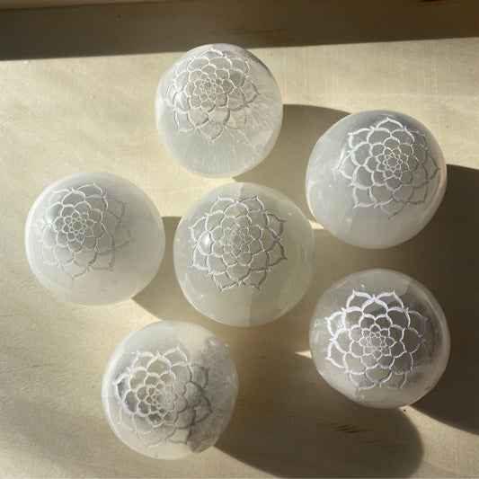 Selenite Lotus Sphere