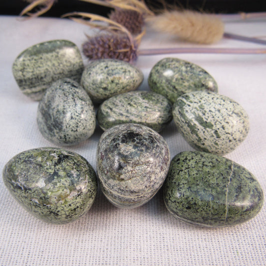 Chrysotile in Serpentine (Green Zebra Jasper)