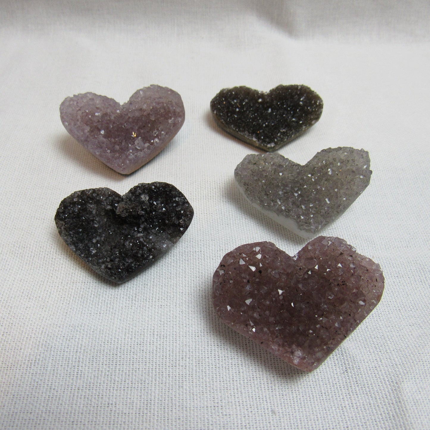 Amethyst Druzy Hearts