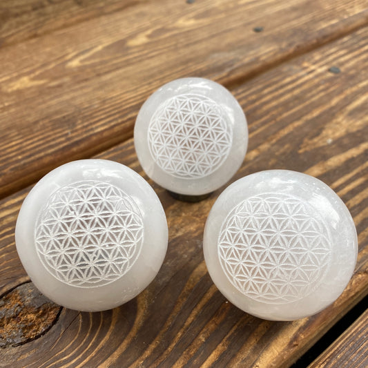 Selenite Flower Of Life Sphere